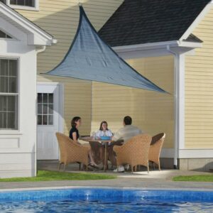 ShadeLogic Sun Shade Sail Heavy Weight 16 Foot Triangle - Sea Blue