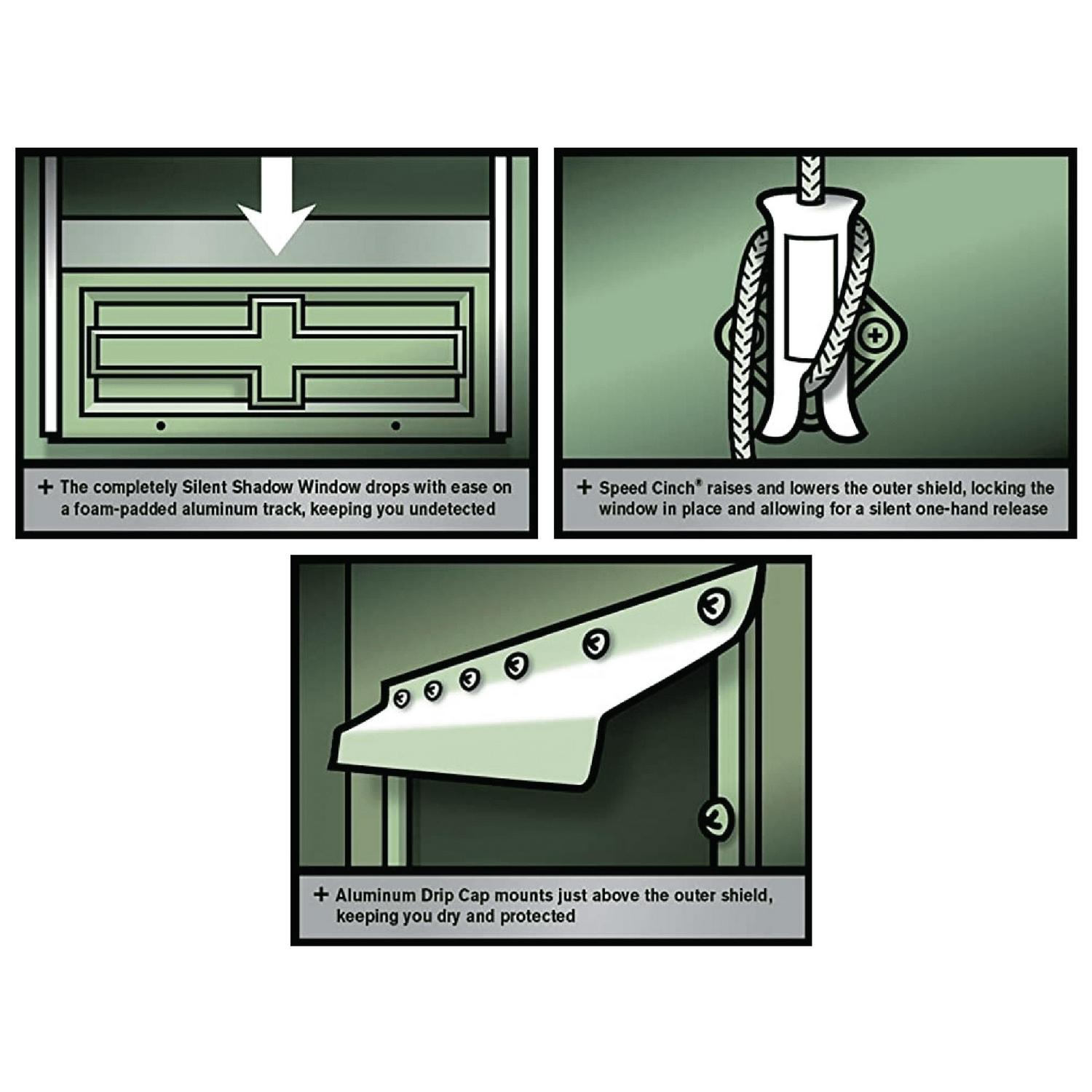 Shadow Hunter SHSSGW Gun Silent Shadow Window Kit System for Deer Hunting Blinds, 2 Piece Set with 24" x 8" Windows - Image 3