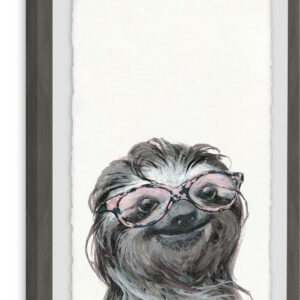 Shaggy Sloth Framed Painting Art Print, 12.00" x 1.50"