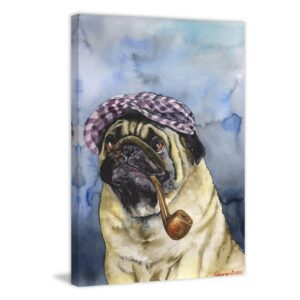 "Sherlock the Pug" Painting Print on Wrapped Canvas
