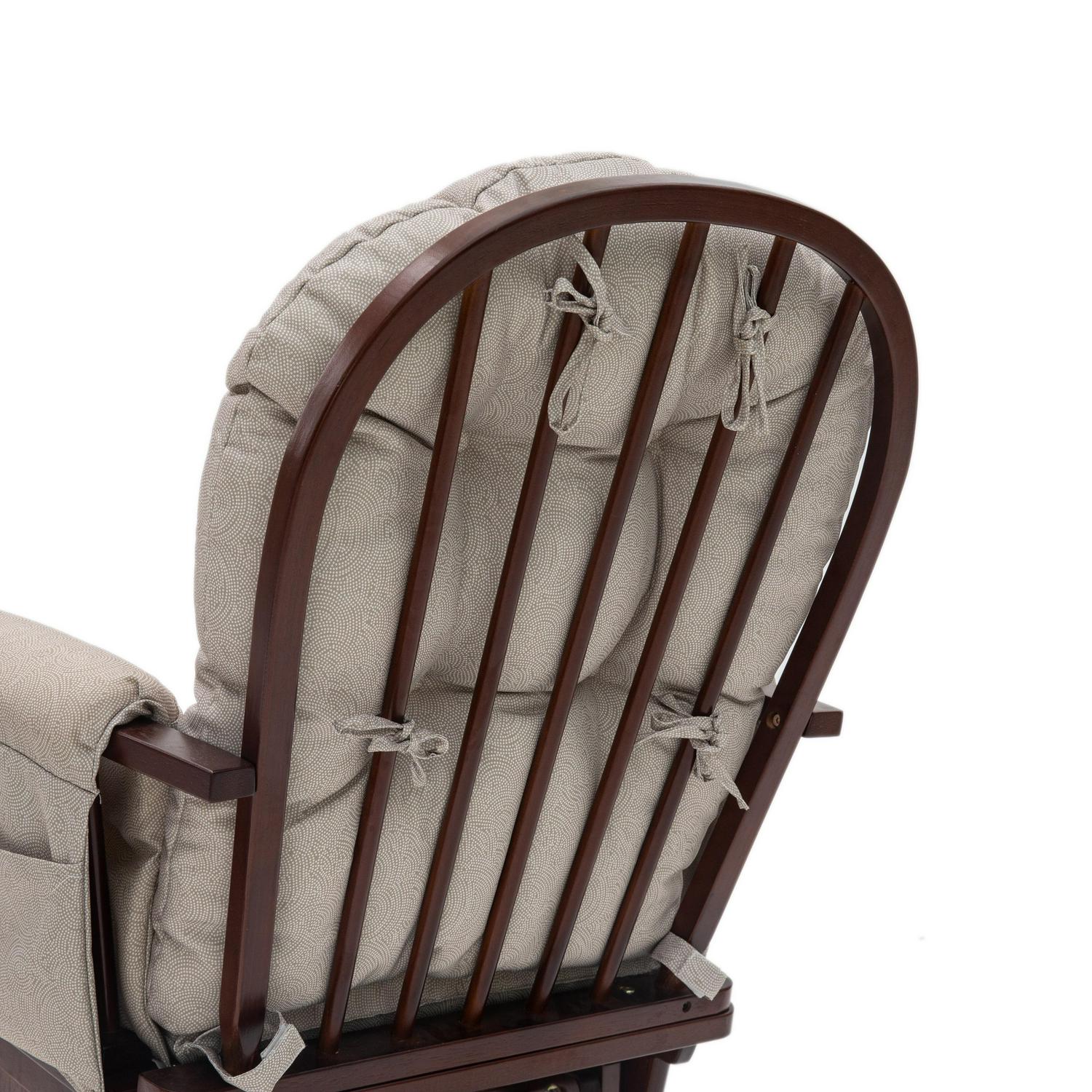 REJOICE HOME Kids Modern Cozy Solid Hardwood Glider Rocking Chair with Ottoman, Espresso/Taupe Swirl - Image 4