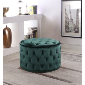 Shiloh Ottoman Button Tufted Velvet Upholstered Round Pouf