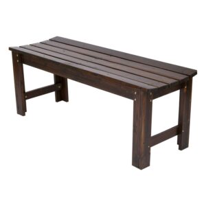 Shine Company 48" Cedar Wood Backless Patio Porch Garden Bench in Brown