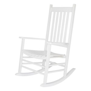 Shine Company Vermont Hardwood Outdoor Porch Patio Furniture Rocker Chair, White