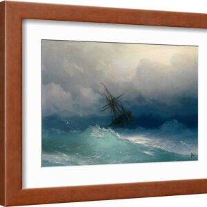 Ship on Stormy Seas, Scenic Transportation World Culture Framed Art Print Wall Art by Ivan Konstantinovich Aivazovsky Sold by Art.Com