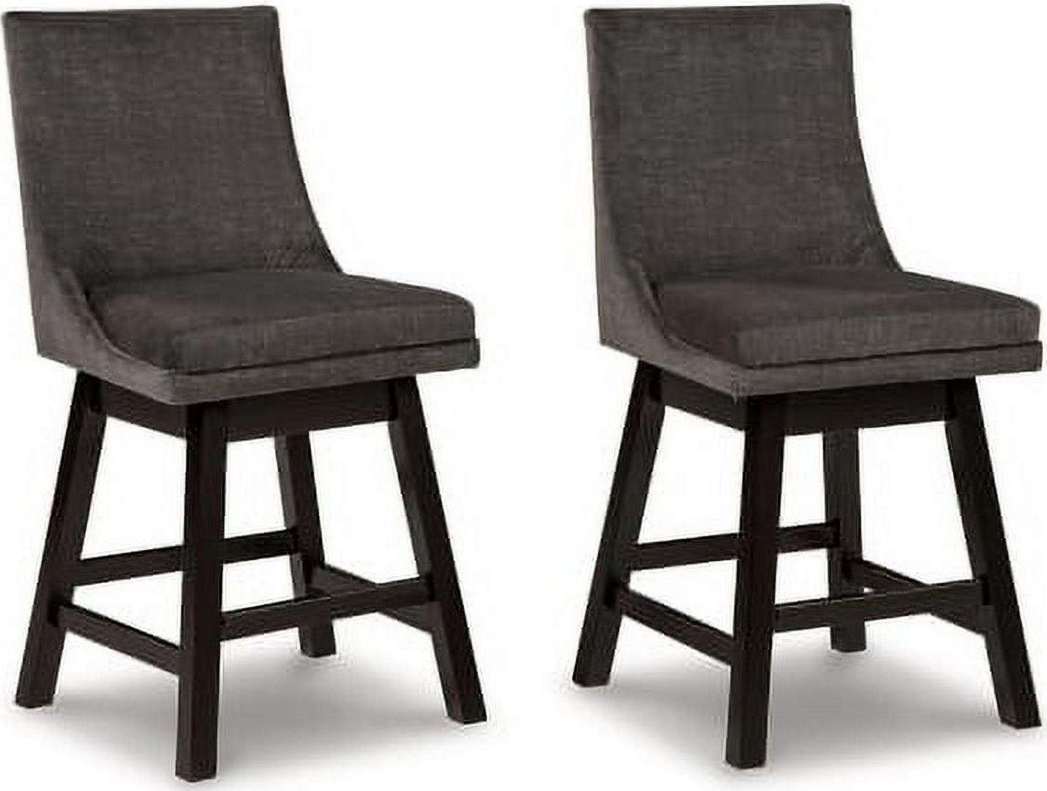 Signature Design by Ashley Tallenger Upholstered Swivel Counter Height Barstool Set of 2, Dark Gray - Image 4
