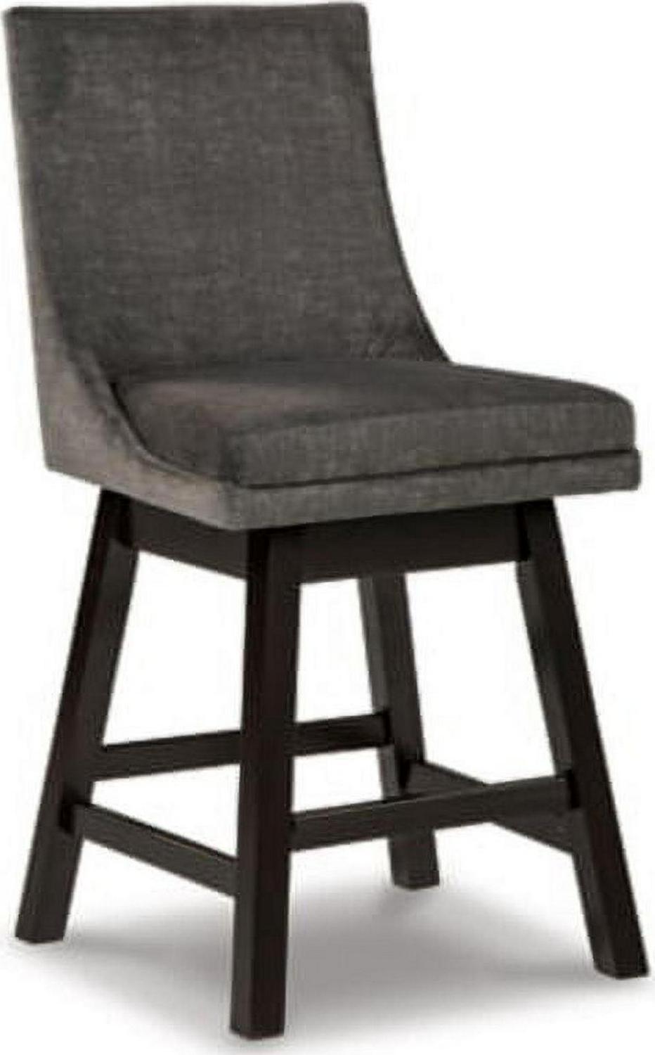 Signature Design by Ashley Tallenger Upholstered Swivel Counter Height Barstool Set of 2, Dark Gray - Image 2