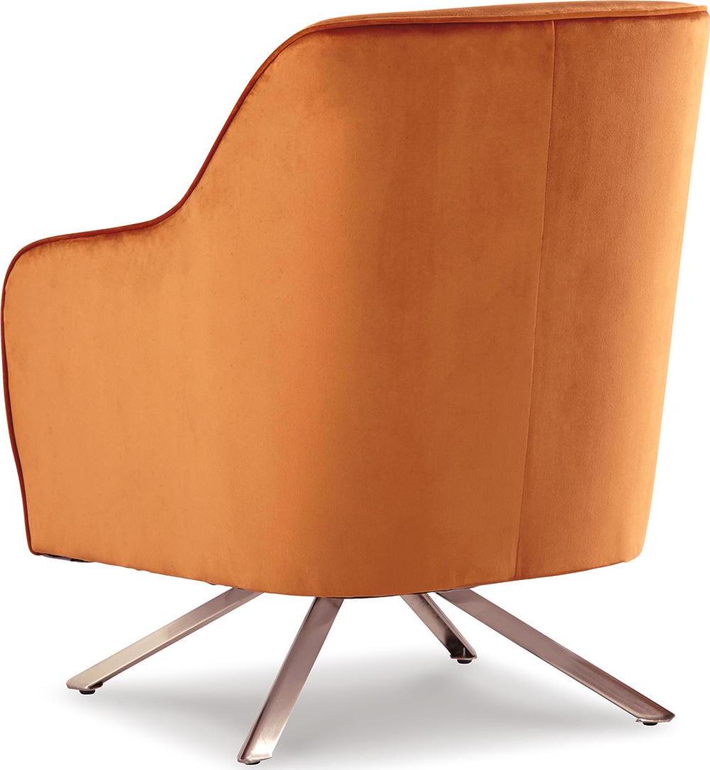 Signature Design by Ashley Contemporary Hangar Swivel Accent Chair, Rust - Image 3