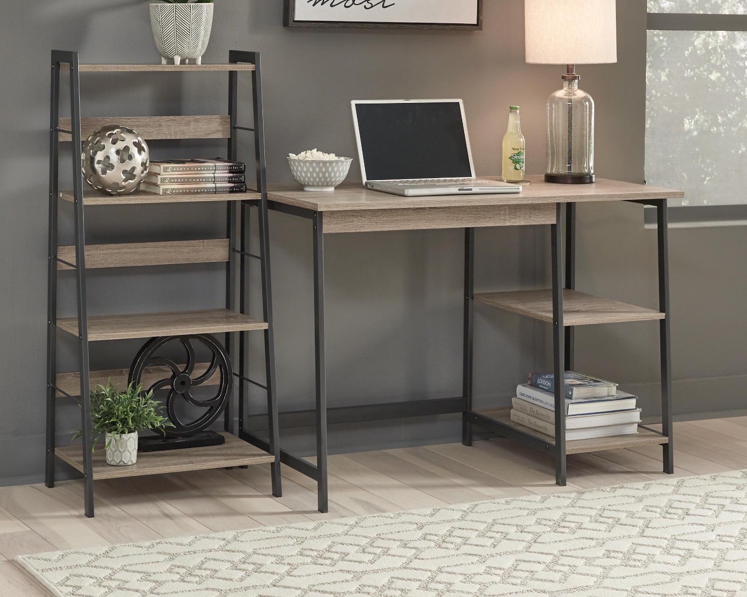 Signature Design by Ashley Soho Home Office Desk with 4 Shelf Bookcase, Light Brown - Image 2