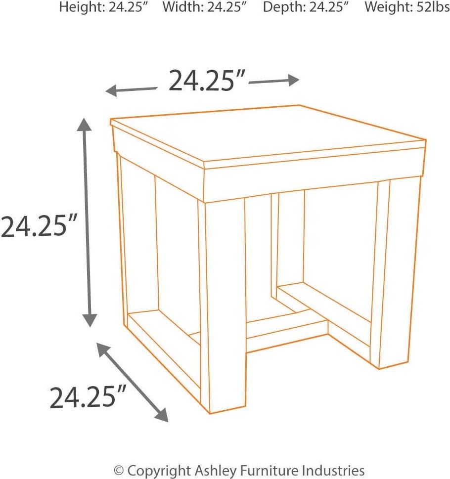 Signature Design by Ashley Watson End Table, Dark Brown Wood Finish Side Table with Plank Effect Top - Image 4