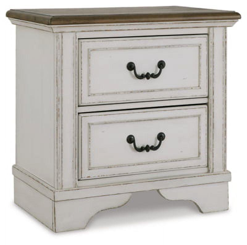 Signature Design by Ashley Traditional Brollyn 2 Drawer Nightstand, Two-Tone Brown