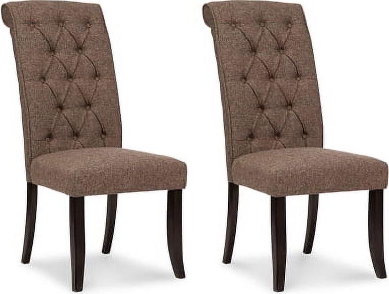 Signature Design by Ashley Tripton Classic Tufted Upholstered Armless Dining Chair, Set of 2, Brownish Gray - Image 2
