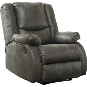 Signature Design by Ashley Bladewood Faux Leather Upholstered Manual Zero Wall Recliner, Gray