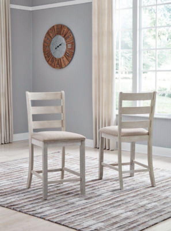 Signature Design by Ashley Skempton Counter Height Upholstered Barstool, Set of 2, White/Light Brown - Image 5