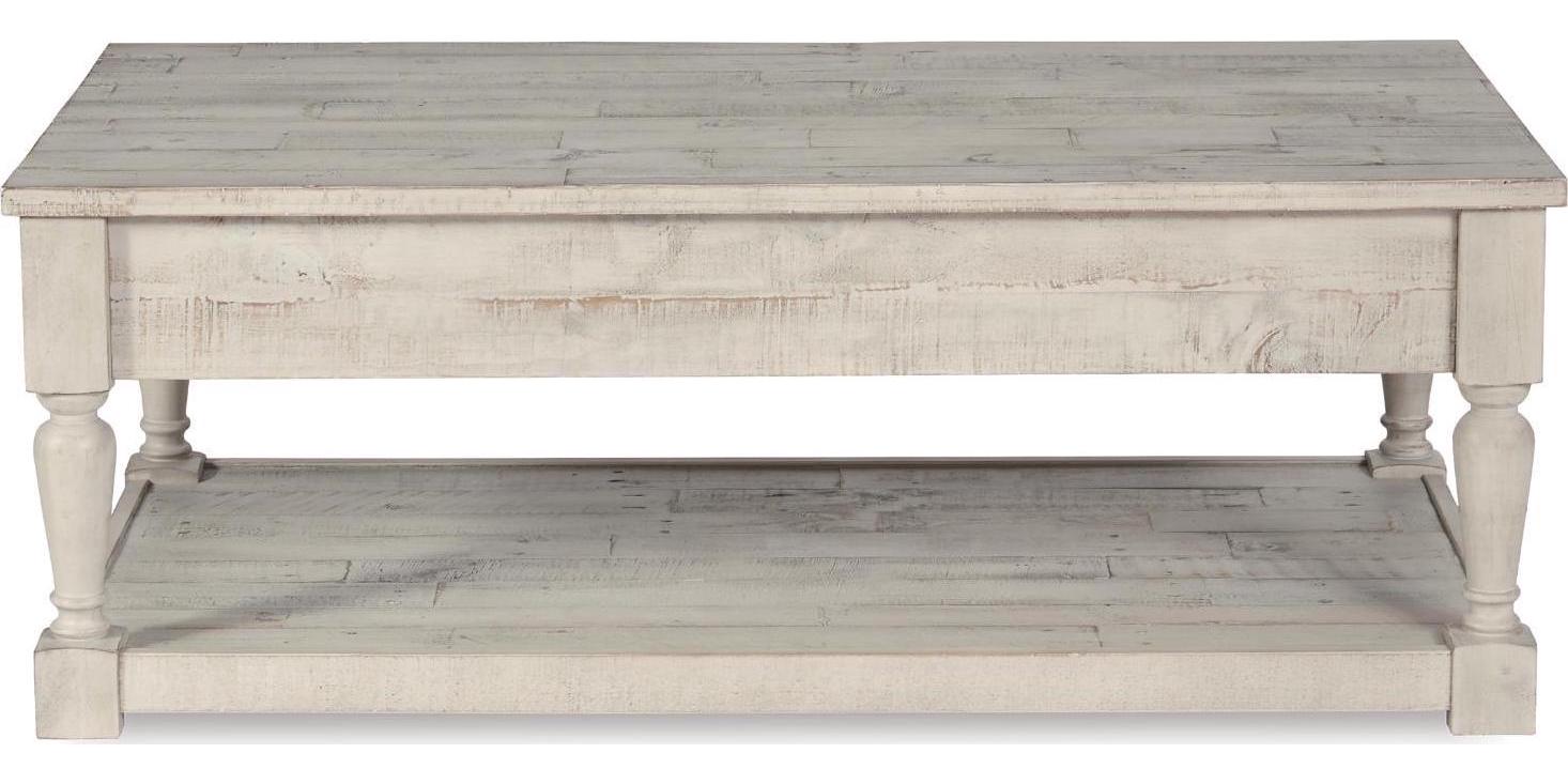 Signature Design by Ashley Shawnalore 2 Drawer Coffee Table, Whitewash - Image 3