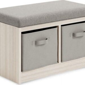 Signature Design by Ashley Casual Blariden Storage Bench, Gray/Natural
