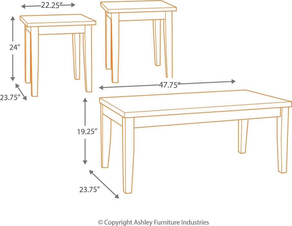 Signature Design by Ashley Theo Contemporary Faux Marble 3-Piece Occasional Table Set, Includes Coffee Table and 2 End Tables, Brown - Image 4