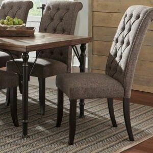 Signature Design by Ashley Tripton Classic Tufted Upholstered Armless Dining Chair, Set of 2, Brownish Gray