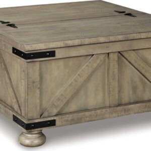 Signature Design by Ashley Casual Aldwin Coffee Table With Storage Gray