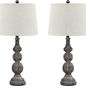 Signature Design by Ashley Mair Poly Table Lamp, Set of 2, Antique Black