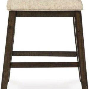 Signature Design by Ashley Rokane Modern Farmhouse 24" Counter Height Upholstered Barstool, Set of 2