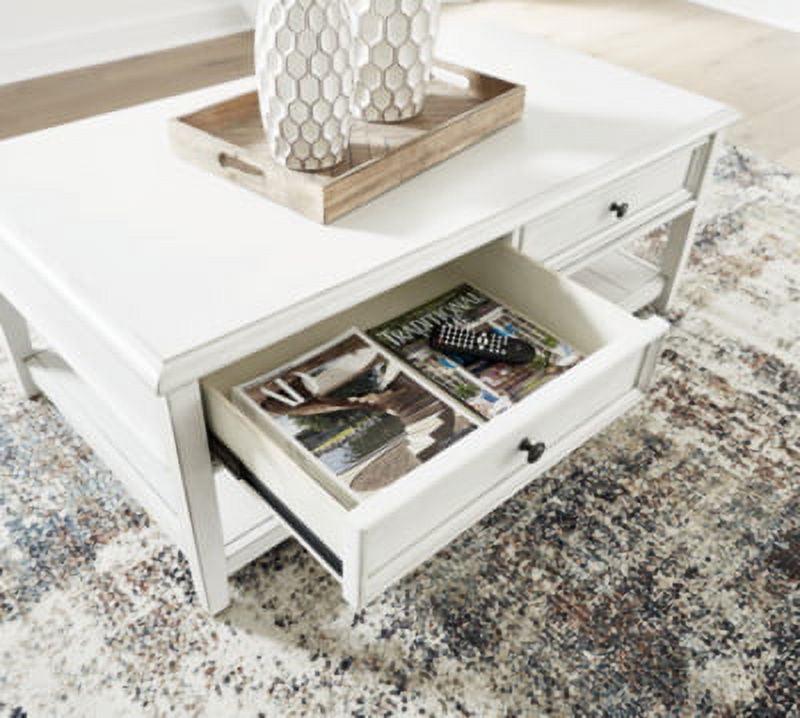 Signature Design by Ashley Contemporary Kanwyn Coffee Table, Whitewash - Image 6