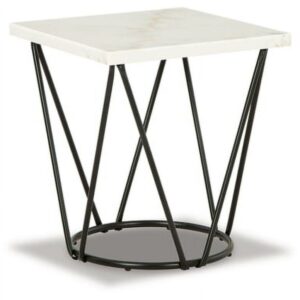 Signature Design by Ashley Contemporary Vancent End Table, White/Black