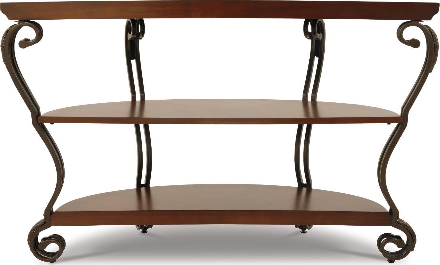 Signature Design by Ashley Traditional Nestor Sofa/Console Table Medium Brown - Image 5