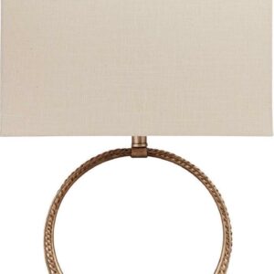 Signature Design by Ashley Traditional Mahala Table Lamp Antique Gold Finish