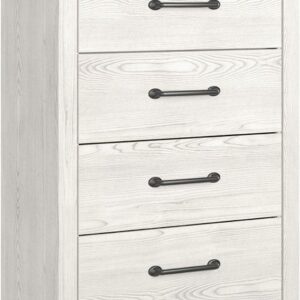 Ashley Furniture Gerridan Four Drawer Engineered Wood Chest in Gray and White