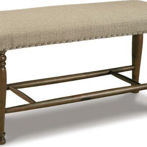 Signature Design by Ashley Lettner Counter Height Upholstered Dining Room Bench, Brown