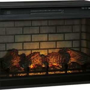 Signature Design by Ashley Contemporary Entertainment Accessories Electric Infrared Fireplace Insert Black