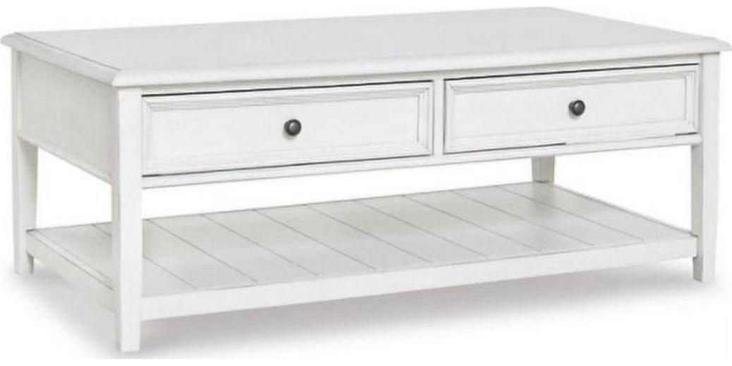 Signature Design by Ashley Contemporary Kanwyn Coffee Table, Whitewash