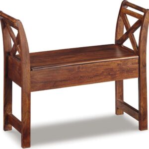 Signature Design by Ashley Casual Abbonto Accent Bench Warm Brown