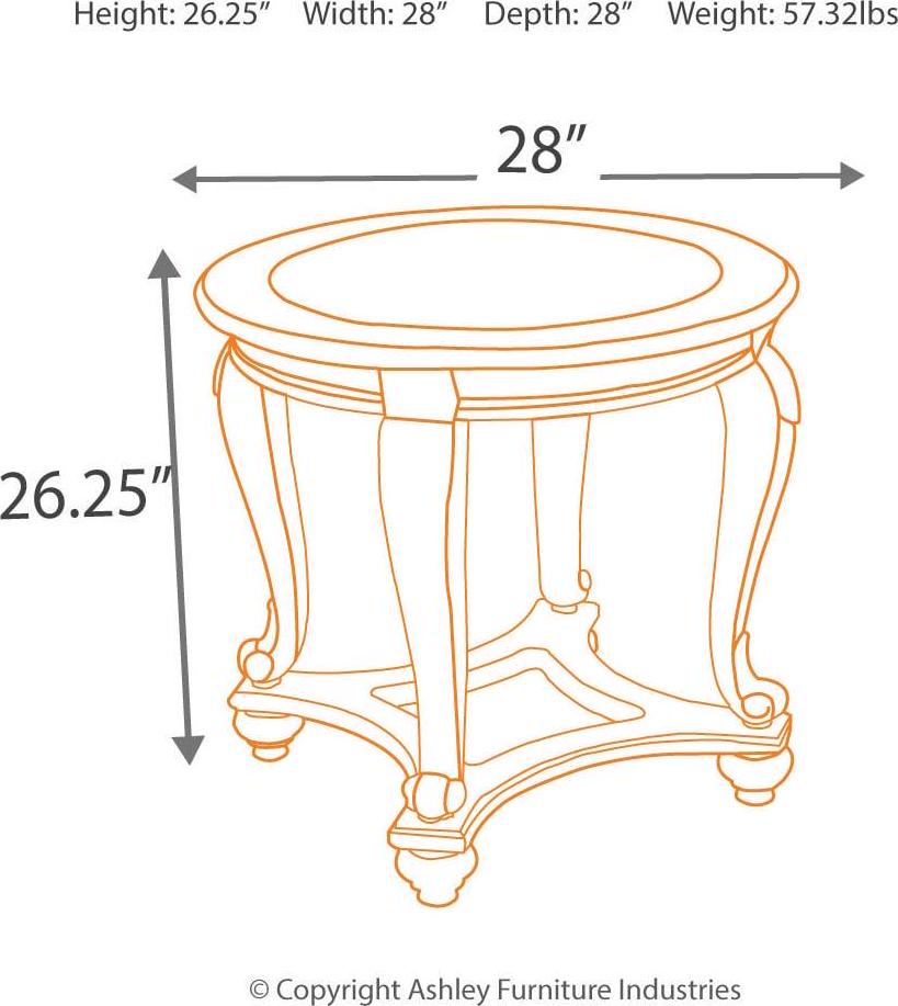 Signature Design by Ashley Traditional Norcastle End Table Dark Brown - Image 3