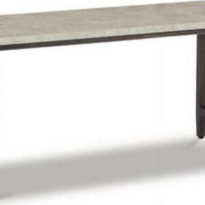 Signature Design by Ashley Casual Shybourne Over Ottoman Table  Gray/Aged Bronze