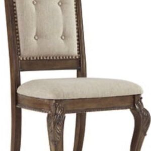 Signature Design by Ashley Charmond Antique Upholstered Dining Chair, Set of 2, Brown