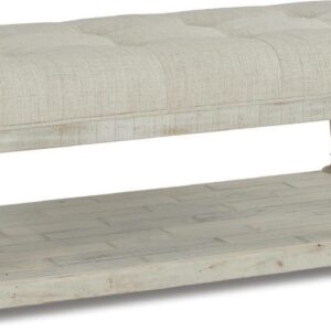 Signature Design by Ashley Casual Shawnalore Coffee Table Ottoman  Whitewash