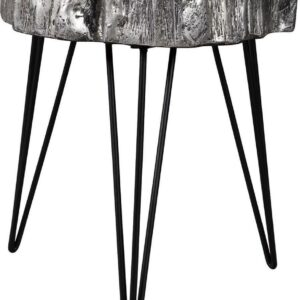 Signature Design by Ashley Contemporary Dellman Accent Table  Antique Silver Finish
