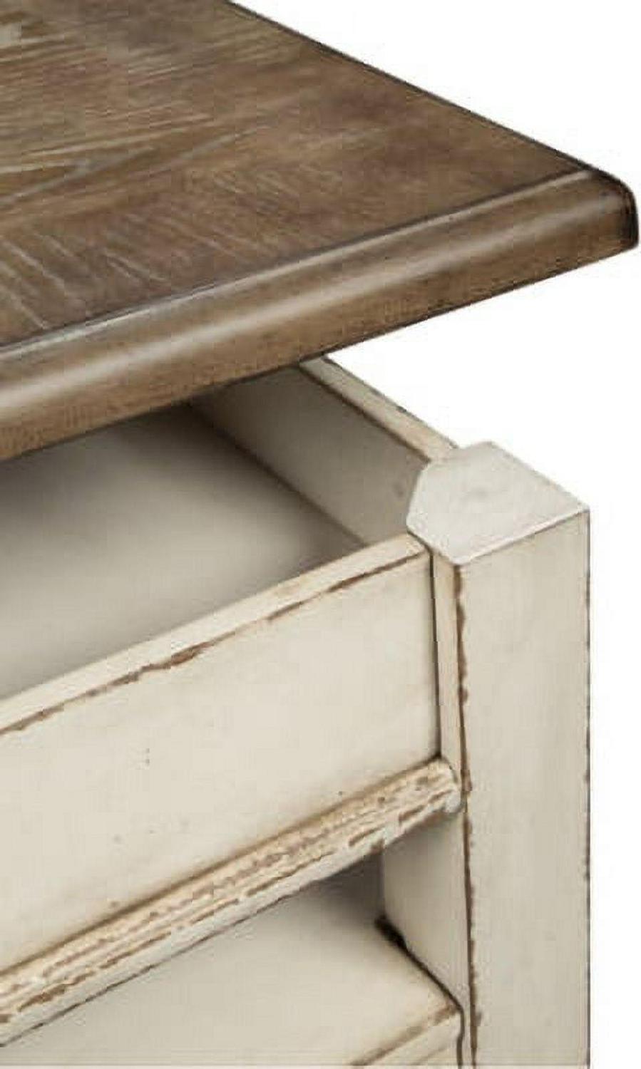 Signature Design by Ashley Realyn Lift Top Coffee Table – Cottage Two-Tone, Chipped White & Distressed Wood, Storage Drawer, Spring-Lift Top - Image 5