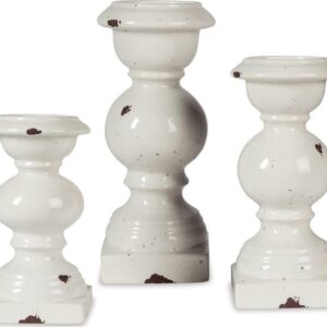 Signature Design by Ashley Traditional Devorah Candle Holder (Set of 3) Antique White