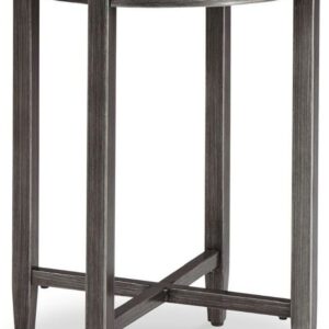 Signature Design by Ashley Shybourne Round End Table, Light Gray