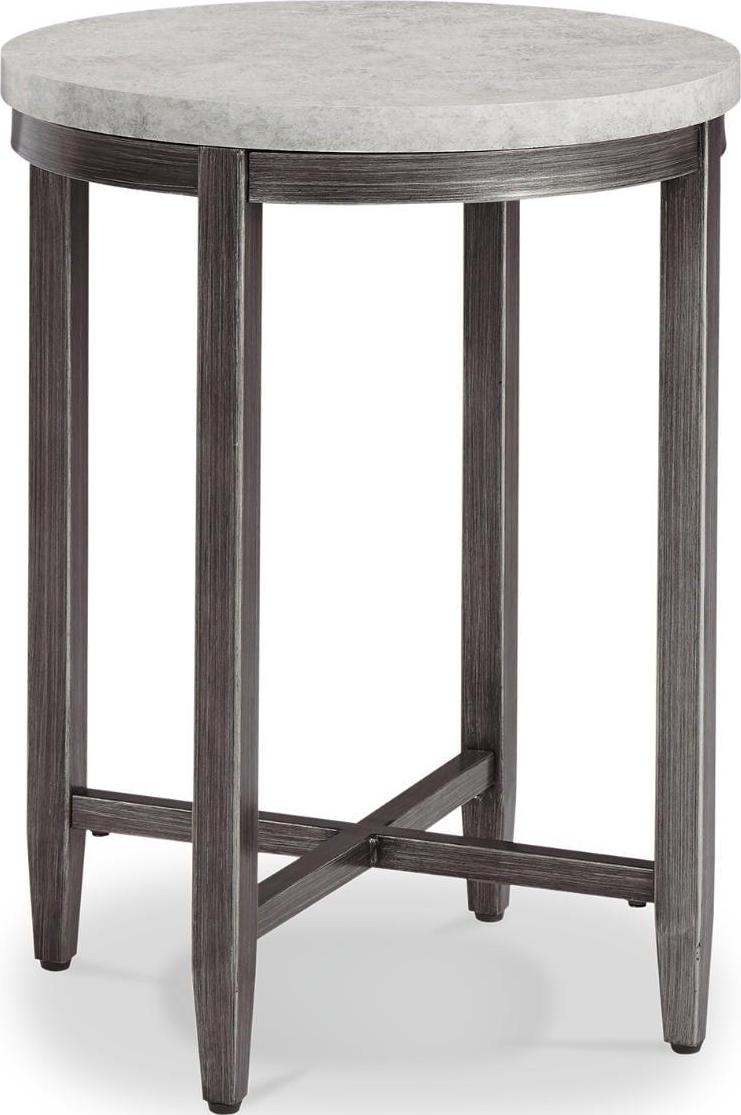 Signature Design by Ashley Shybourne Round End Table, Light Gray