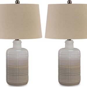 Signature Design by Ashley Casual Marnina Table Lamp (Set of 2) Taupe