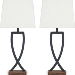 Signature Design by Ashley Casual Makara Table Lamp (Set of 2) Black/Brown