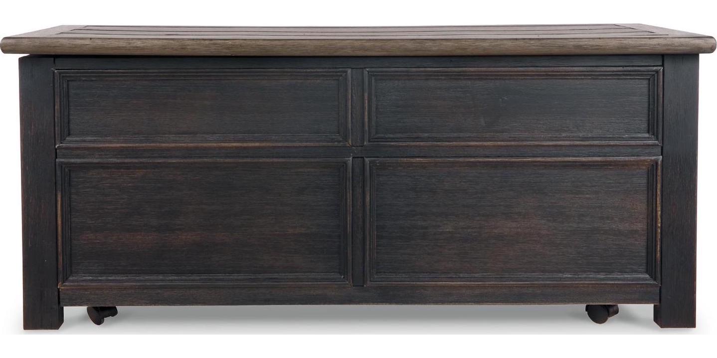 Signature Design by Ashley Tyler Creek 4 Drawer Coffee Table with Lift Top, Grayish Brown/Black - Image 4