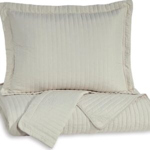 Signature Design by Ashley Contemporary Raleda 3-Piece Queen Coverlet Set Buff