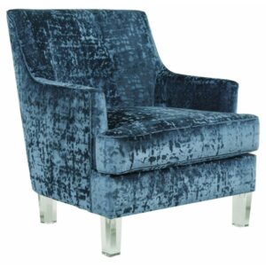 Ashley Furniture Gloriann Fabric Accent Chair in Blue & Clear