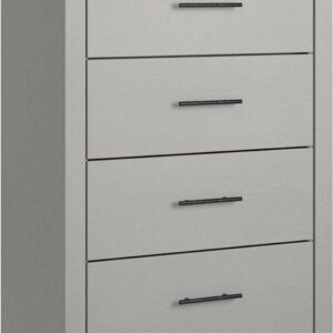 Ashley Furniture Cottonburg Four Drawer Engineered Wood Chest in Gray and White