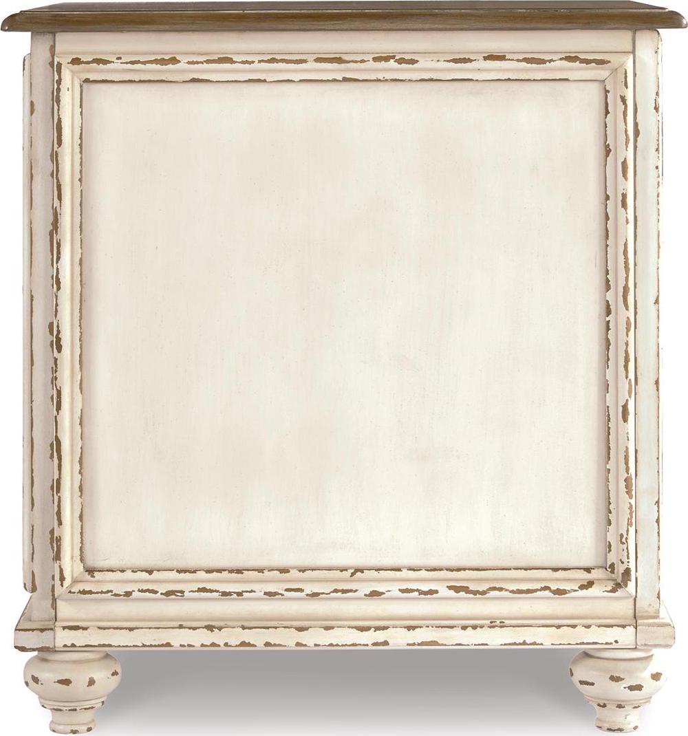 Signature Design by Ashley Realyn Cottage-Style Mirrored End Table in Antique White - Image 5